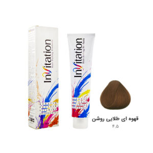 رنگ مو اینویتیشن شماره ۴.۵ رنگ قهوه ای طلایی روشن