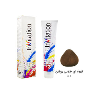رنگ مو اینویتیشن شماره ۵.۵ رنگ قهوه ای طلایی روشن