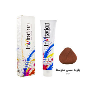 رنگ مو اینویتیشن شماره ۷.۴ رنگ بلوند مسی متوسط