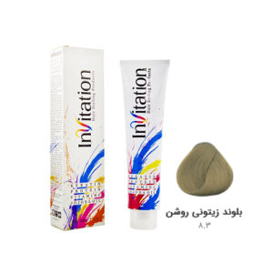 رنگ مو اینویتیشن شماره ۸.۳ رنگ بلوند زیتونی روشن