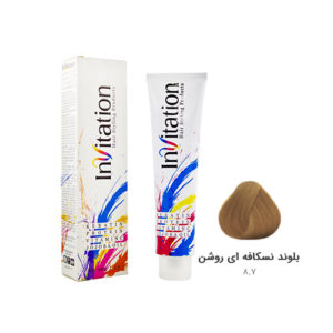 رنگ مو اینویتیشن شماره ۸.۷ رنگ بلوند نسکافه ای روشن