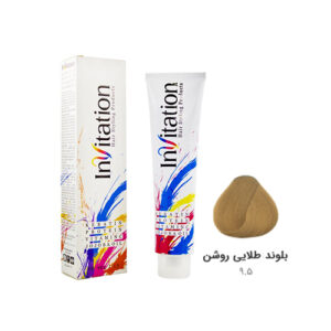 رنگ مو اینویتیشن شماره ۹.۵ رنگ بلوند طلایی روشن