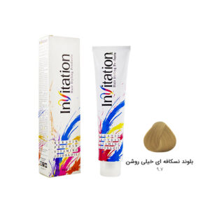 رنگ مو اینویتیشن شماره ۹.۷ رنگ بلوند نسکافه ای خیلی روشن